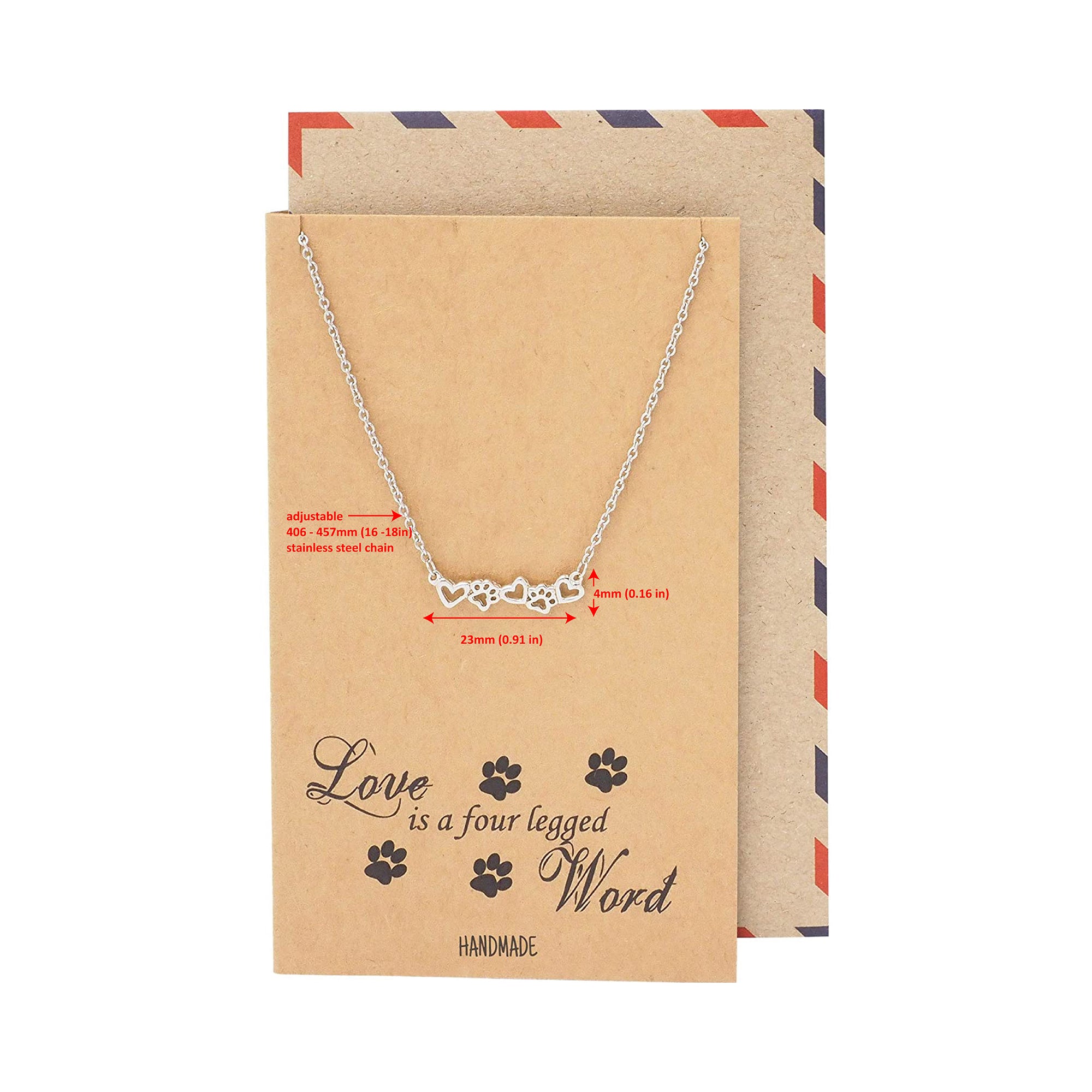 Dog Lover Paw Print Love Heart Pendant Necklace , Dog Cat Paw Jewelry ,  Gift for Pet Lover , Gold Silver for Pet Lovers - Etsy