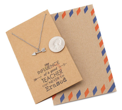 Arrow Necklace and Inspirational Quote Card