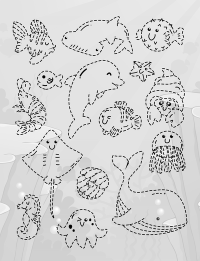 Free Back-To-School Printables Under the Sea Activity Sheets Trace and Color