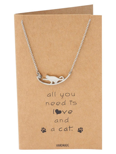 Iliana Cat Necklace Quotes Greeting Card