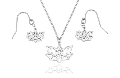 Amara Yoga Jewelry, Lotus Flower Necklace, Om Necklaces for Women