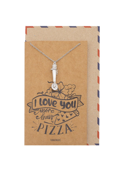 Jocelyn Pizza Cutter Cremation Ash Holder Pendant Necklace, 100% Handmade - Silver Tone