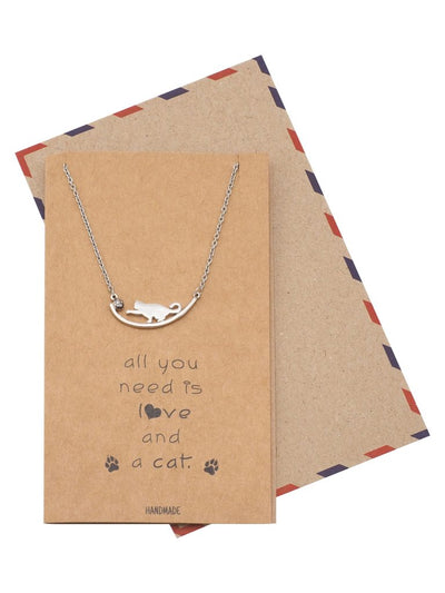 Iliana Cat Necklace Quotes Greeting Card
