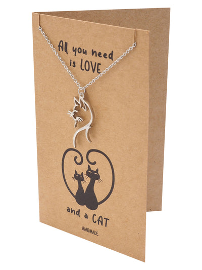 Raelynn Cat Head Pendant Necklace Quotes Greeting Card