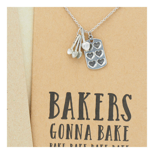 Bakers Gonna Bake Keychain Boho Bronze Jewelry for Women Teens Key Ring -  Handmade Baking Pastry Chef Quote Pendant, Mixer & Measuring Spoon Charms