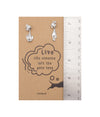 Ailani Dog Earrings for Women with Greeting Card, Silver Tone