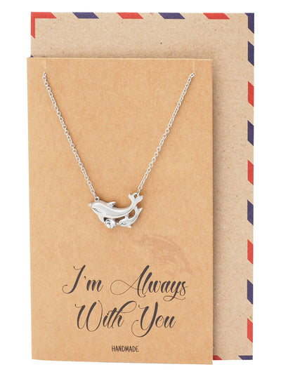 Dazzle Mother Daughter Necklace Dolphin Pendant