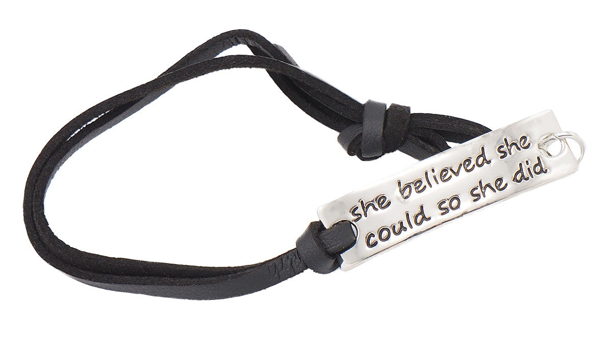 Gwen She Believed She Could So She Did Engraved Bracelet