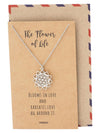 Serenity Flower of Life Pendant Necklace Inspirational Jewelry and Greeting Card