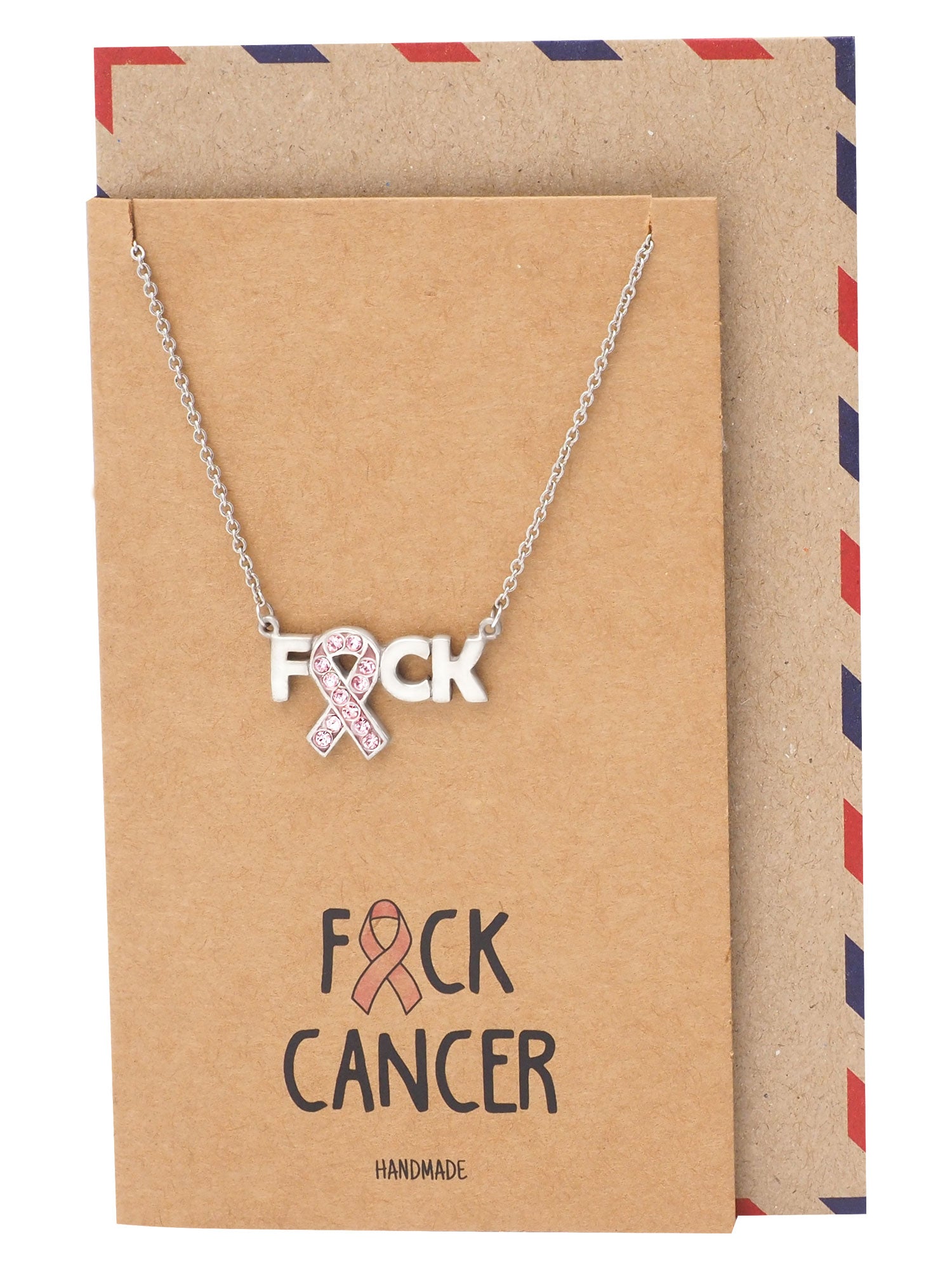 Buy Breast Cancer Sterling Silver Necklace, Pink Swarovski Pearl, Silver  Support Ribbon, Breast Cancer Awareness Gift, Word Charm, Survivor Gift  Online in India - Etsy