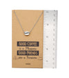 Geneva Coffee Bean Pendant Necklace, Gifts for Coffee Lover, with Inspirational Quote
