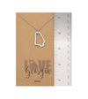 Sienna Giorgina Map Necklace for Women with Greeting Card - Silver Tone