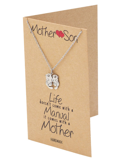 Kayden Mother and Son Otter Necklace with Inspirational Quote