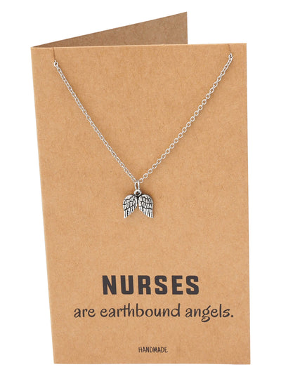 Myka Nurse Jewelry with Angel Wings Pendant