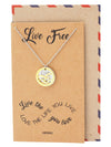 Maycel Birds Live Free Pendant Necklace Inspirational Quote Greeting Card