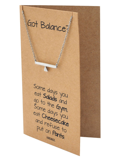 Janine Balance Pendant Necklace for Women Greeting Card