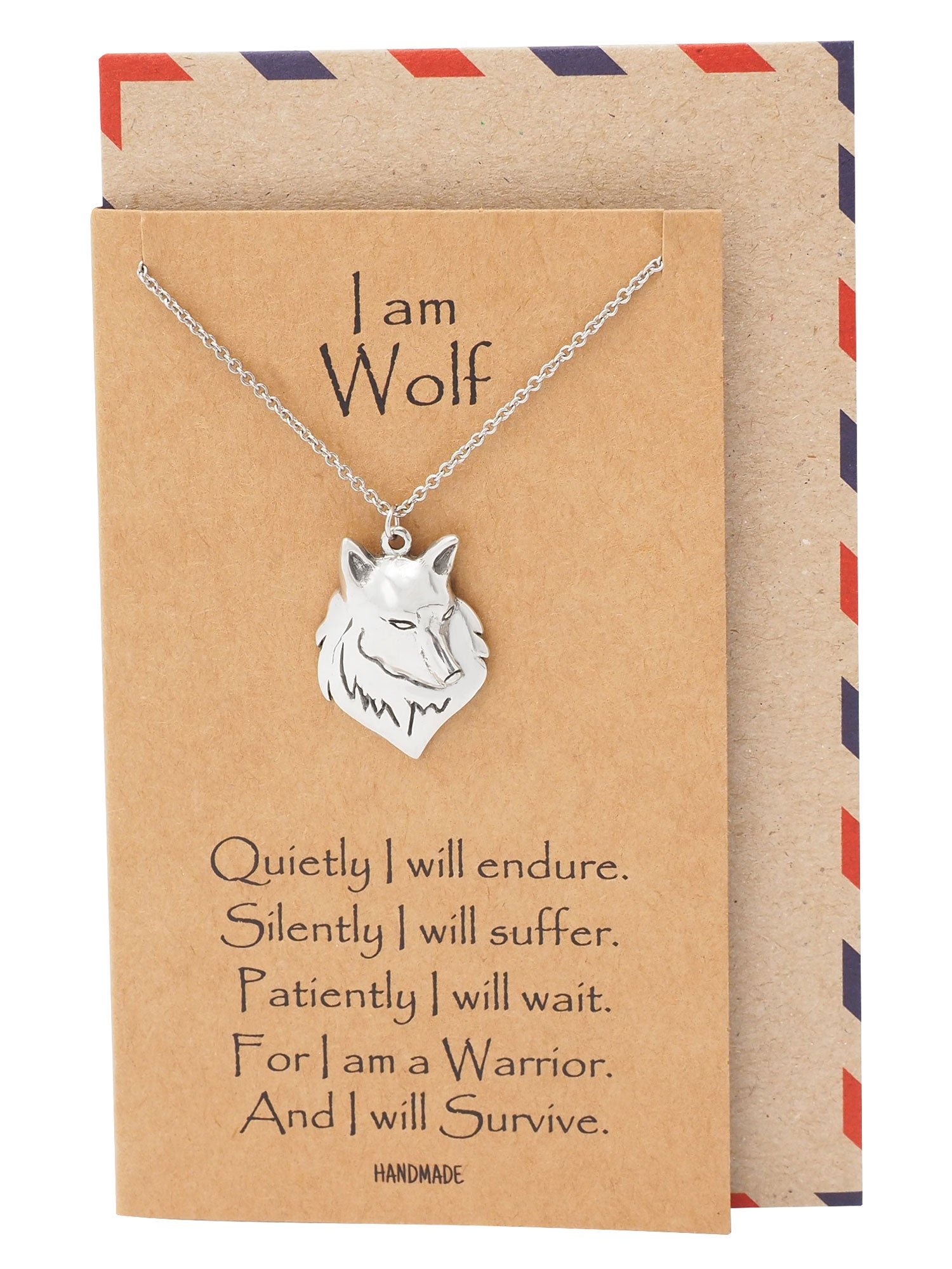 Malen Wolf Necklace for Men and Women, Inspirational Jewelry