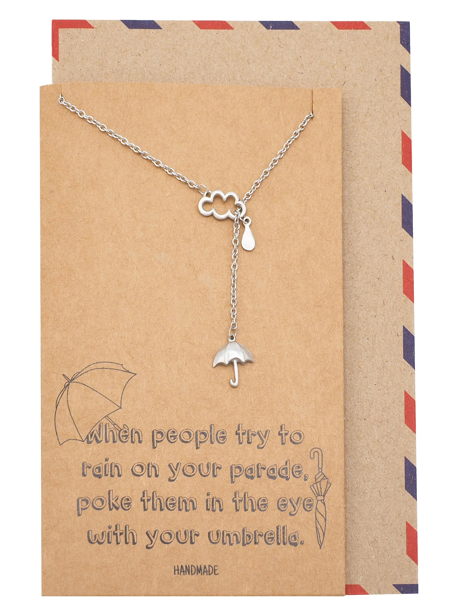 Afriel Angel Wing Necklace, Graduation Gifts with Greeting Card