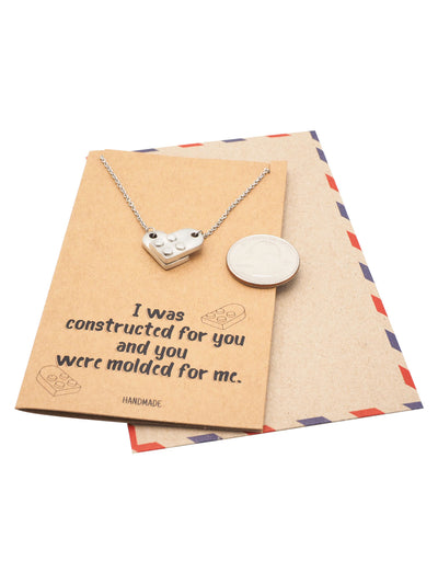Immanuelle Lego Pendant Necklace Relationship Goals Gifts for Women with Greeting Card