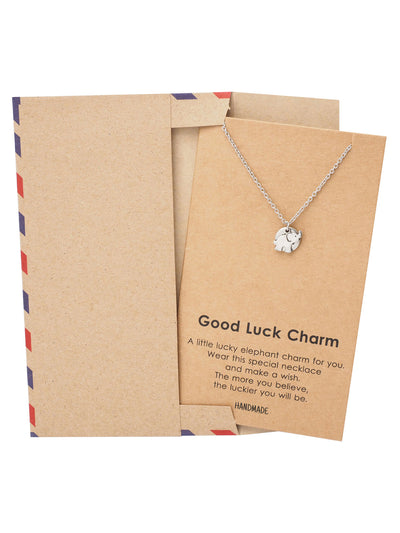 Kathy Elephant Necklace with Good Luck Charm