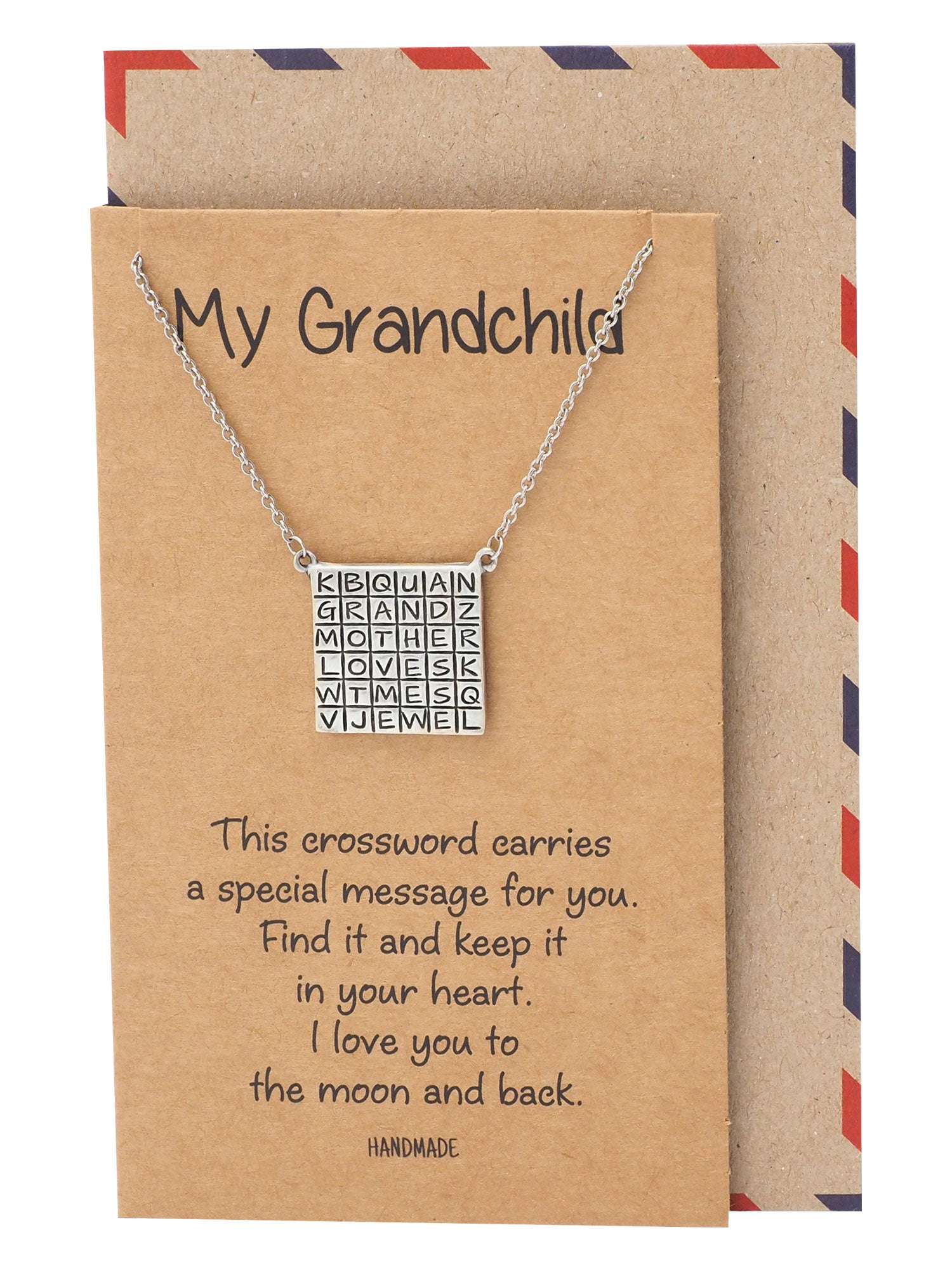Alessia Grandmother Crossword Pendant Necklace