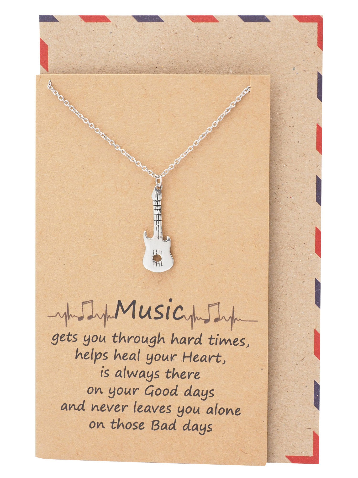 Carly Music Electric Guitar Necklace, Personalized Gifts for Music Lovers -  Quan Jewelry