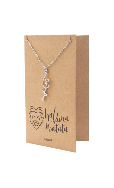 Damica Hakuna Matata Pendant Necklace, Gifts for Women with Inspirational Quote on Greeting Card