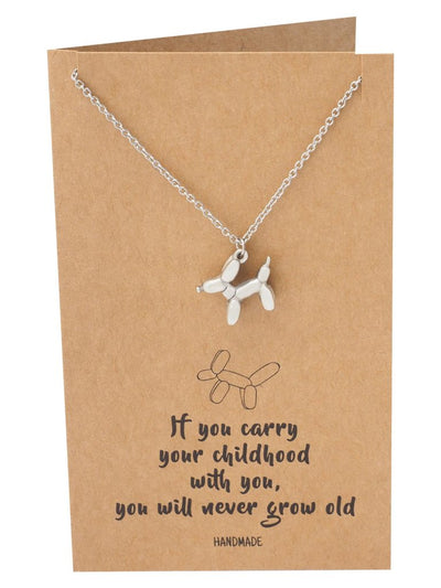 Reagan Dog Balloon Pendant Necklace with Inspirational Greeting Card