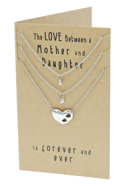Ivy Gifts for Mom Mother Daughter Heart Necklace