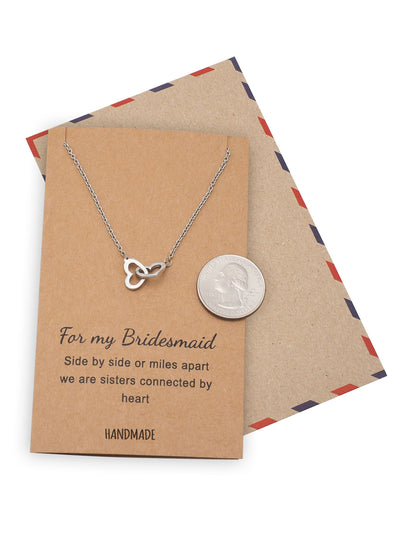 Lilia Bridesmaid Gifts Interlocking Hearts Necklace