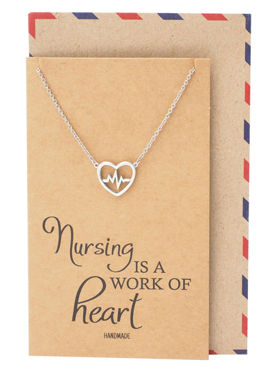 Kyla EKG in Heart Pendant Necklace Best Girt for Nurses