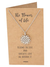 Serenity Flower of Life Pendant Necklace Inspirational Jewelry and Greeting Card