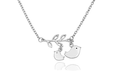 Izy Mother and Daughter Bird Necklace, Gifts for Daughter, with Inspirational Quote