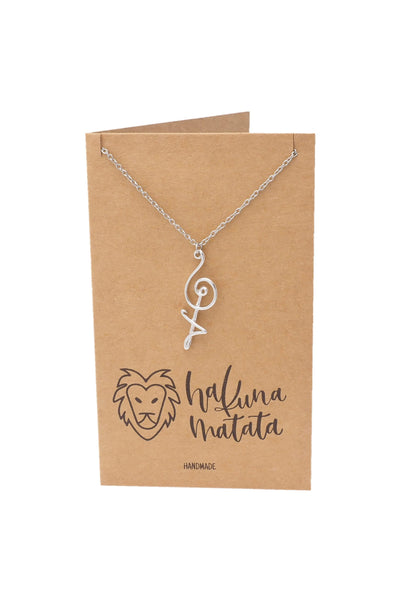 Damica Hakuna Matata Pendant Necklace, Gifts for Women with Inspirational Quote on Greeting Card