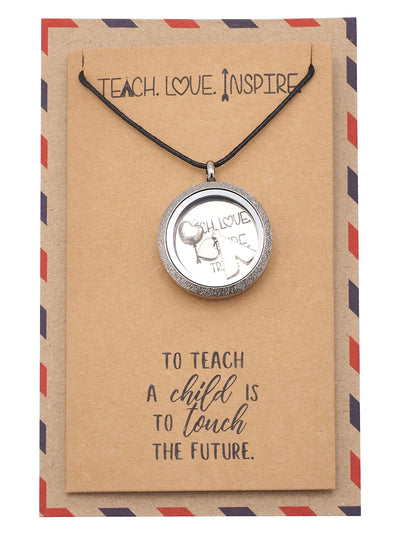 Brielle Teacher Locket Necklace with Teepee