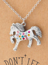 Lexine Sparkle Rainbow Horse Pendant Friendship Necklace Inspirational Quote With Greeting Card