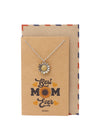 Eleanor  Sunflower Necklace for Mom, Gifts for Mother's Day, Mothers Necklace with Inspirational Greeting Card - Two Tone