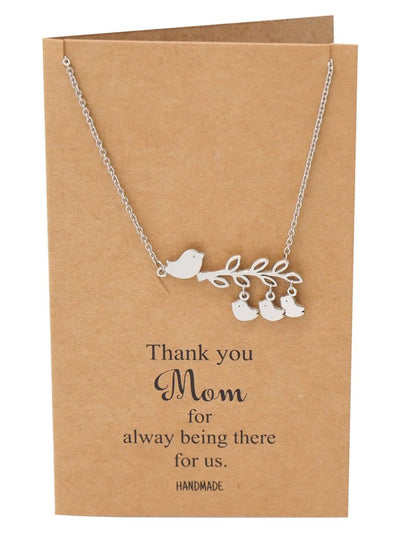 Bird Necklace and Thank You Card