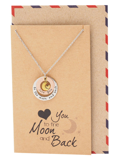 Julie Heart And Moon Engraved Necklace