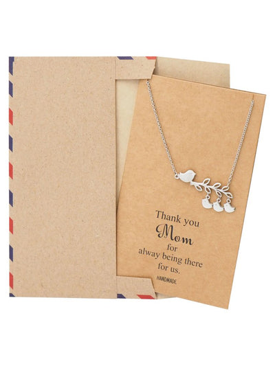 Bird Necklace and Thank You Card