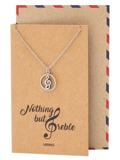 Eileen Music G-clef Note Pendant Necklace
