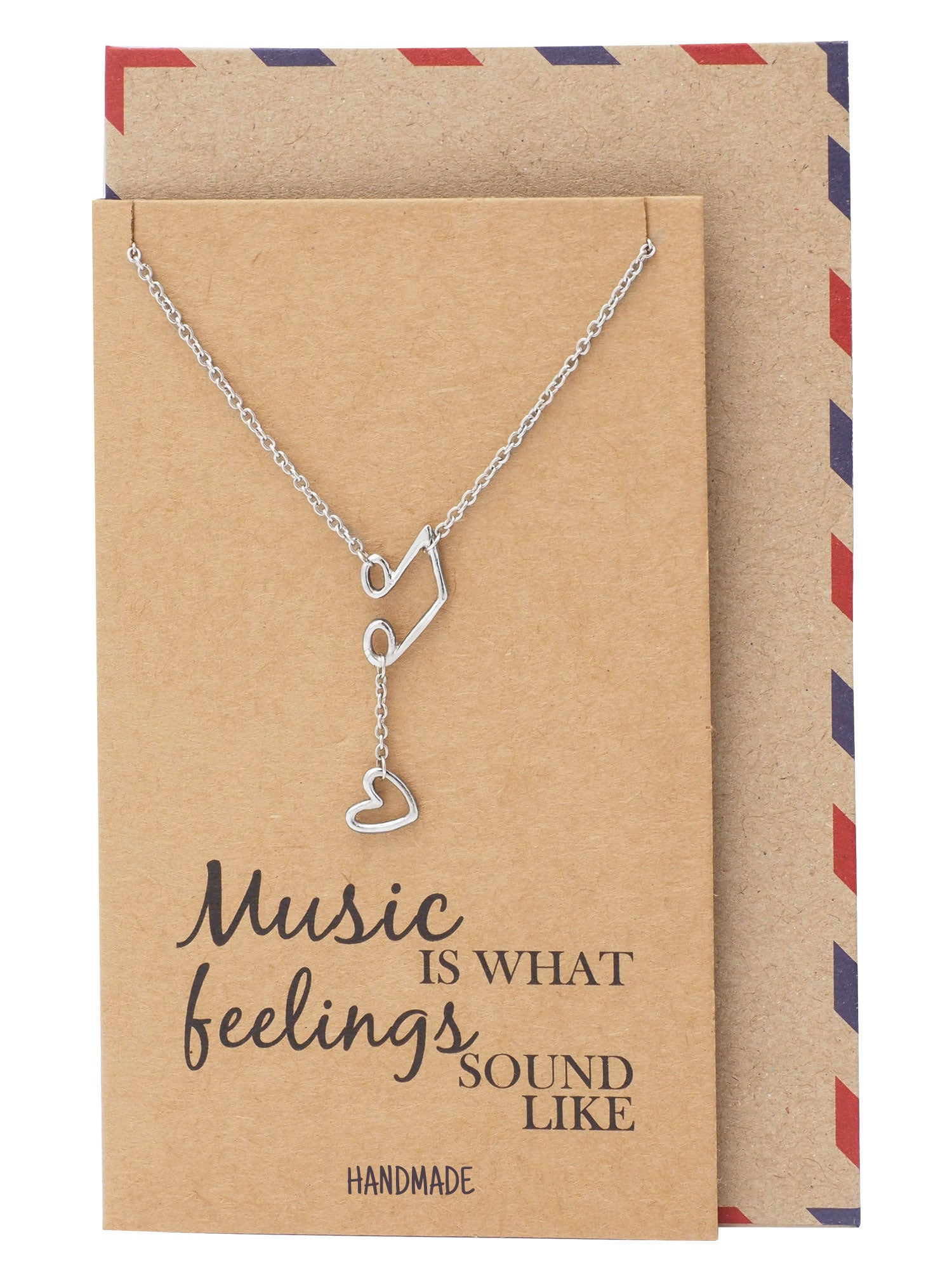 Nia Music Note Heart Necklace