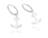 Odette Nautical Anchor Earrings for Her, Small Silver Earrings