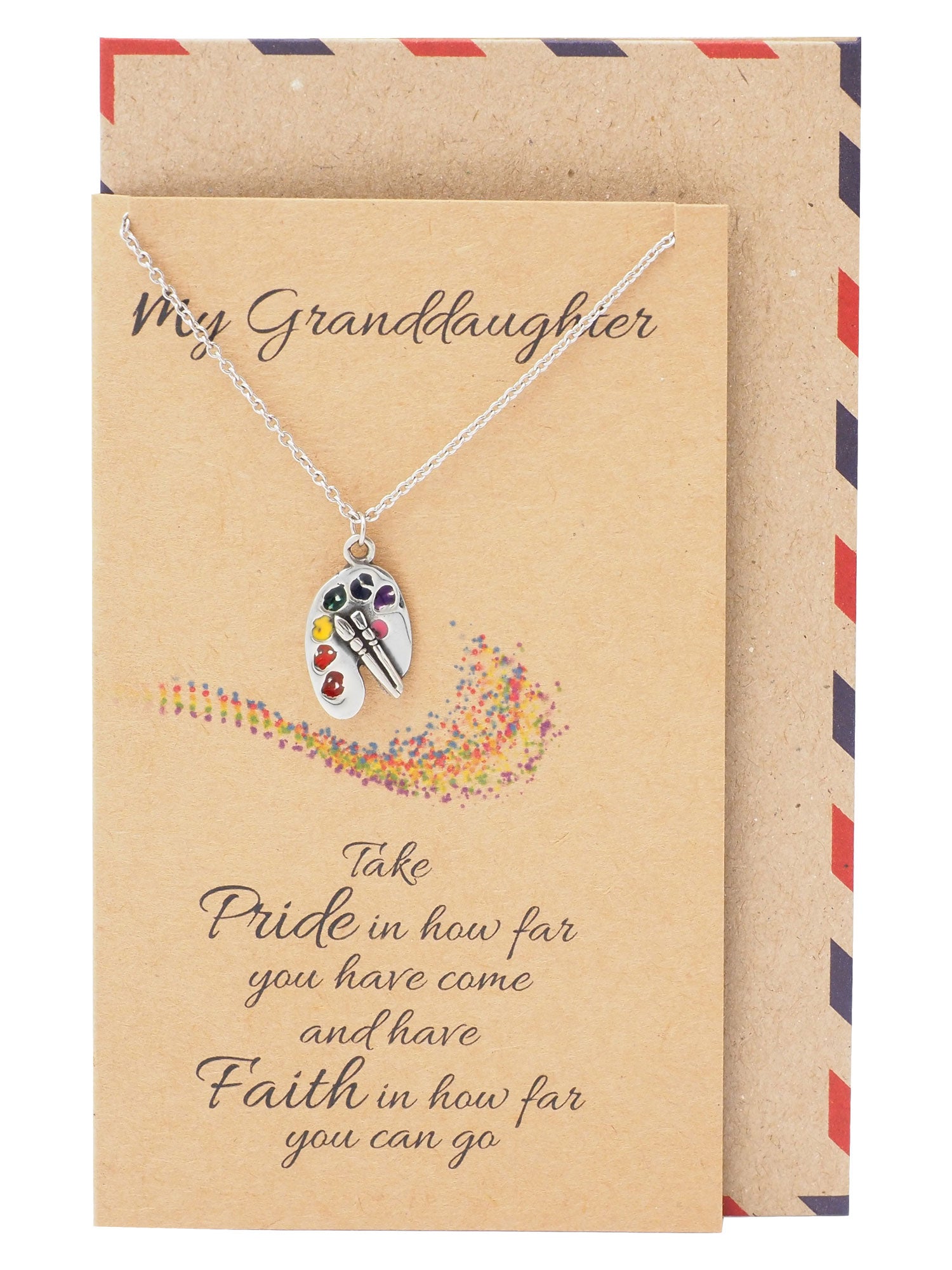 Sammy Happy Birthday Granddaughter Paint Necklace with Inspirational Quote
