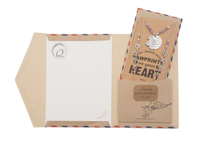 Jaila Pawprints Face Mask Lanyard Necklace with Inspirational Greeting Card