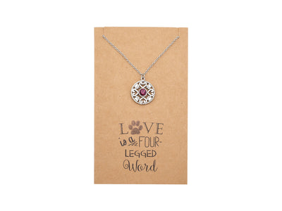 Caitlyn Hearts and Paws Pendant Necklace for Women with Greeting Card