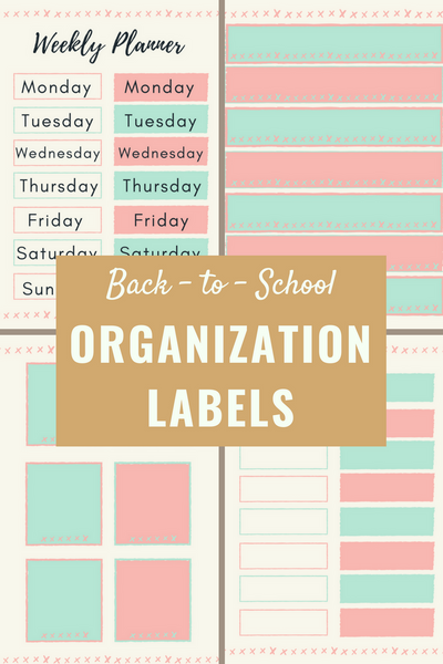 Free Back-To-School Printables Organization Labels