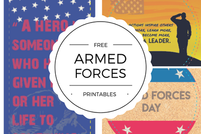 Free Armed Forces Bookmark and Coaster Printables