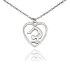 Quinn Yoga Pose and Heart Pendant Necklace, Yoga Jewelry Gifts