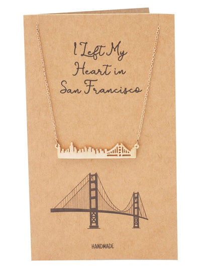Lorelei Golden Gate Bridge Pendant Necklace Inspirational Gifts with Greeting Card